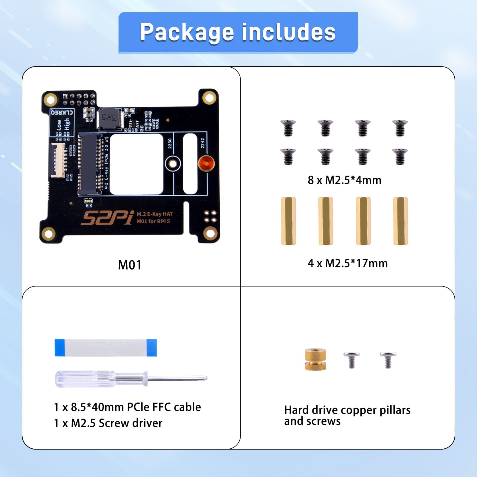 M.2 2242 E-Key Top for Raspberry Pi 5 - The Pi Hut