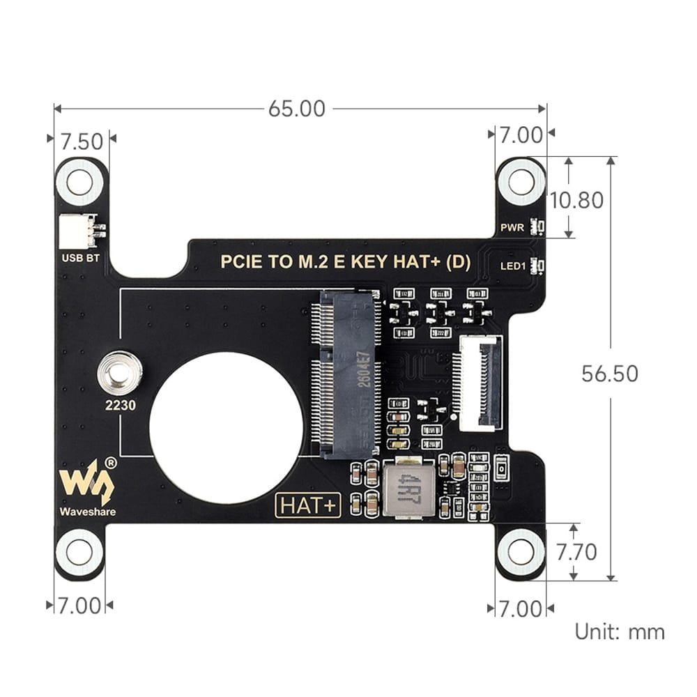 M.2 E-Key HAT (D) for Raspberry Pi 5 by Waveshare - The Pi Hut