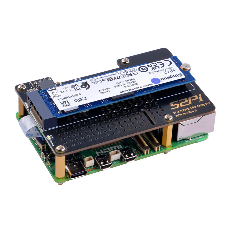 M.2 PCIe to 2280 NVMe Top Extension Adapter Board for Raspberry Pi 5 (N04) - The Pi Hut
