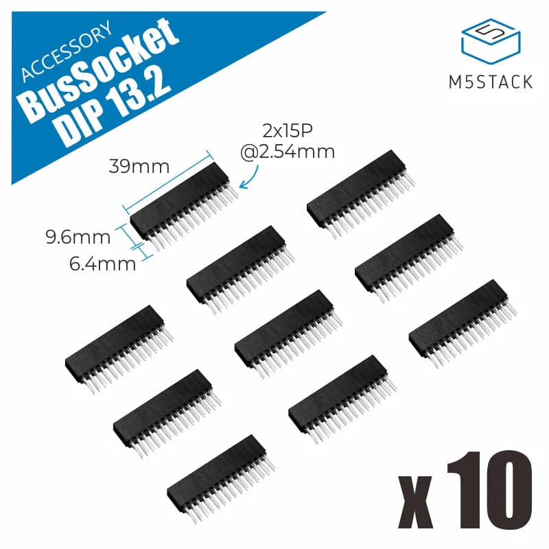 M5Stack 2x15-Pin 2.54mm M-BUS Header Set - 10x by M5Stack - The Pi Hut
