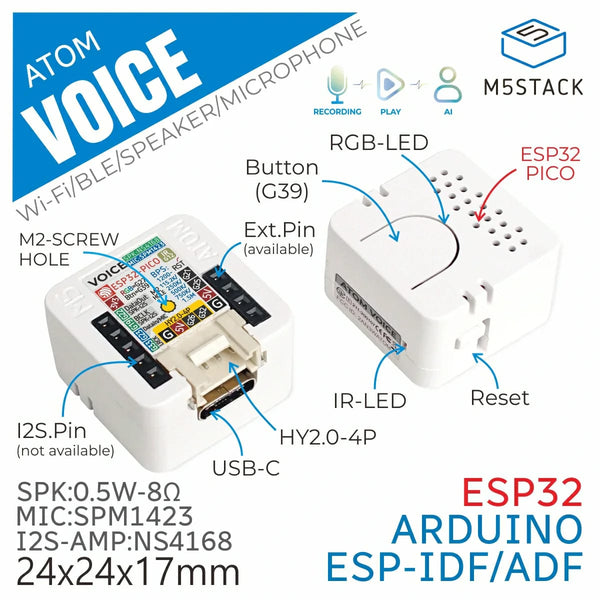 M5Stack ATOM Echo Smart Speaker Development Kit - The Pi Hut