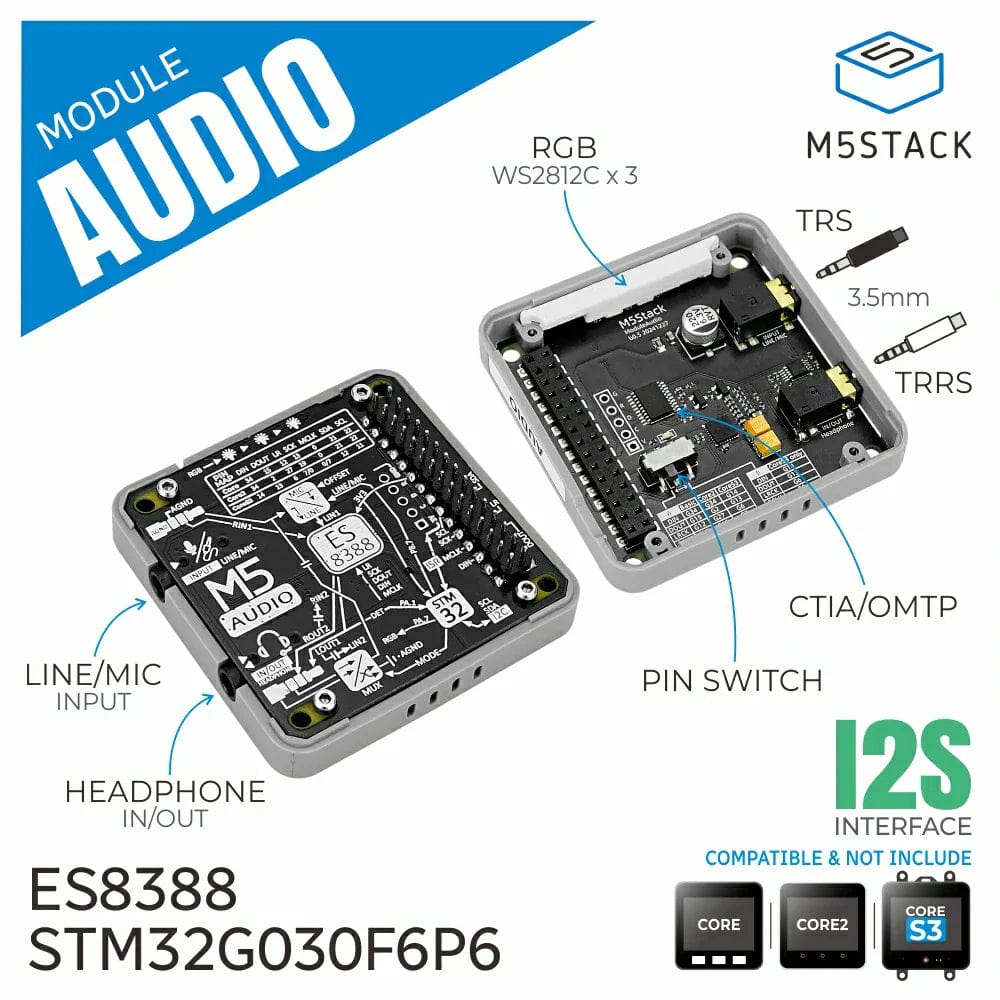 M5Stack Audio Module (STM32G030) by M5Stack - The Pi Hut