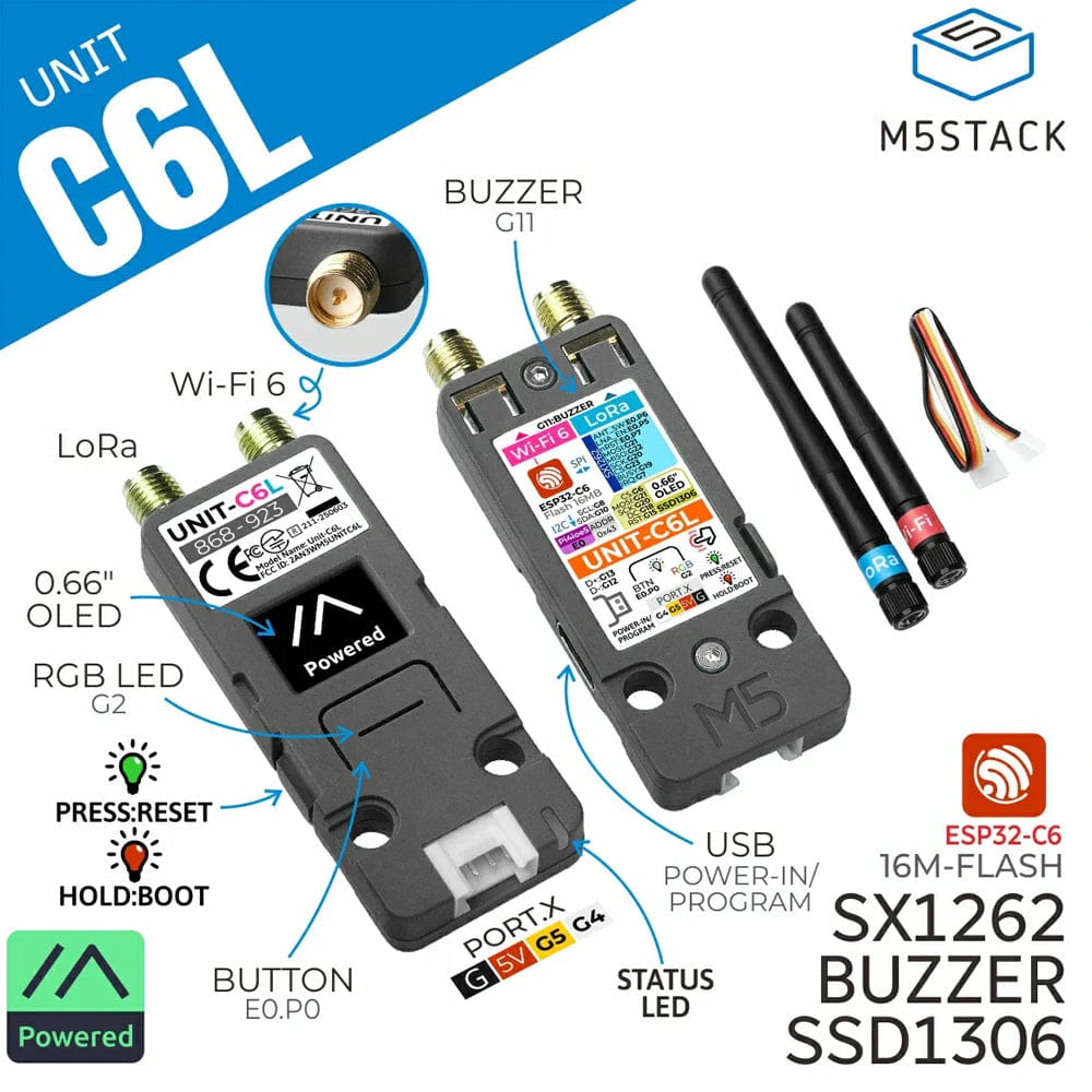 M5Stack C6L Unit for Meshtastic by M5Stack - The Pi Hut