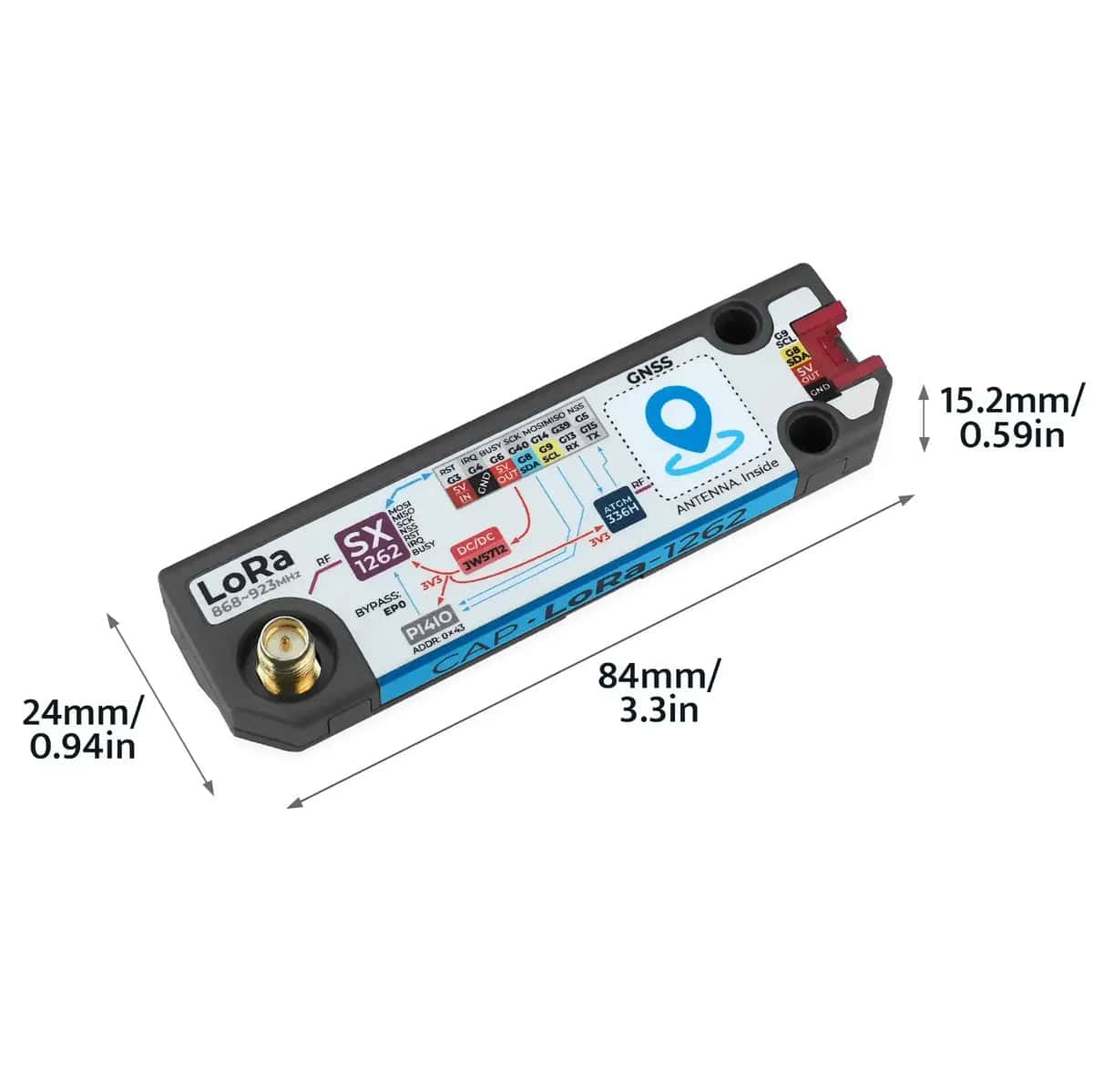 M5Stack Cap LoRa 1262 for Cardputer Adv (LoRa + GNSS) by M5Stack - The Pi Hut