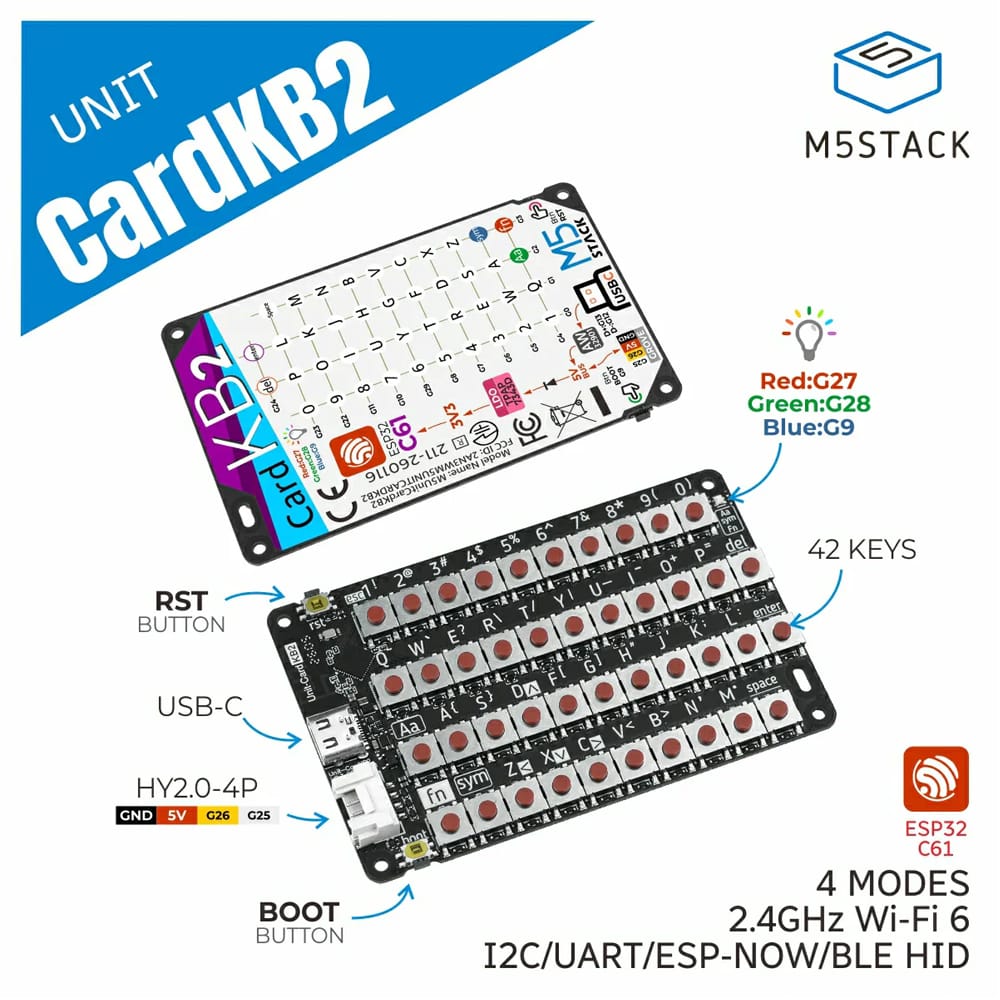 M5Stack CardKB2 Keyboard Unit by M5Stack - The Pi Hut
