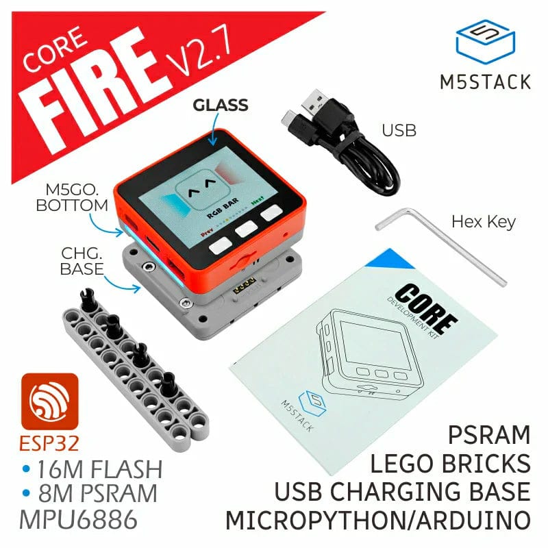 M5Stack FIRE IoT Development Kit (PSRAM) V2.7 by M5Stack - The Pi Hut