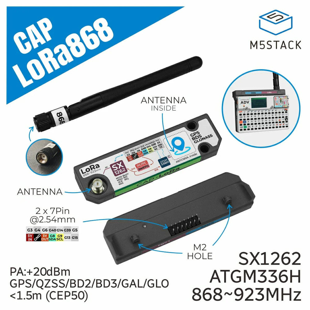 M5Stack LoRa + GPS Cap for Cardputer Adv by M5Stack - The Pi Hut