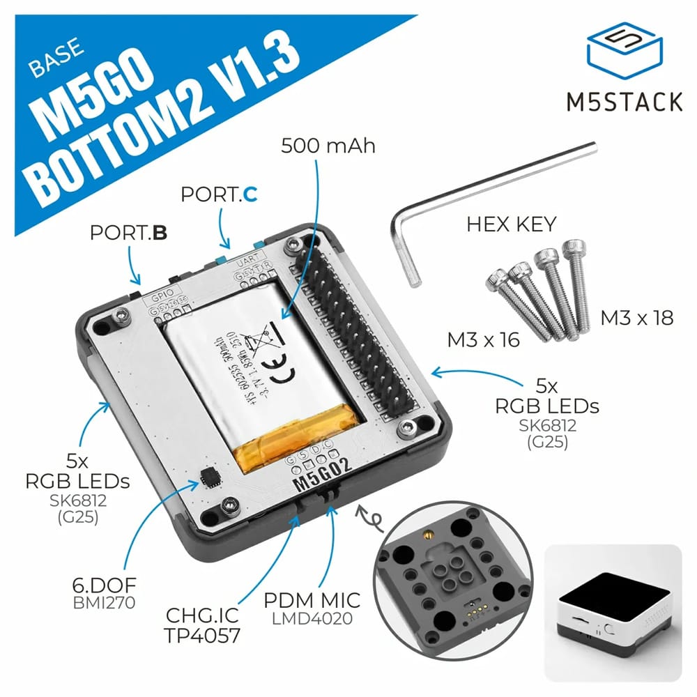 M5Stack M5GO Bottom2 v1.3 by M5Stack - The Pi Hut