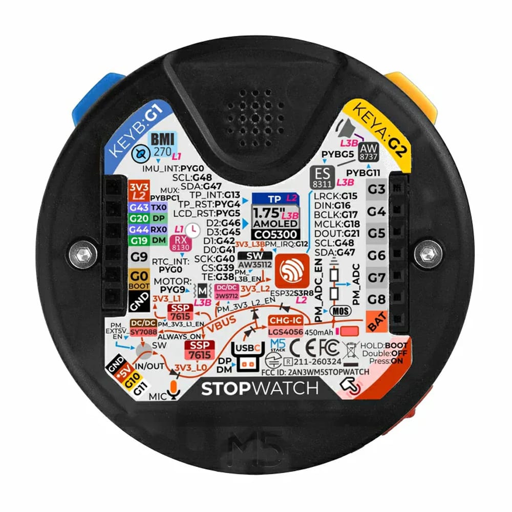 M5Stack Stopwatch Dev Kit (ESP32-S3) by M5Stack - The Pi Hut