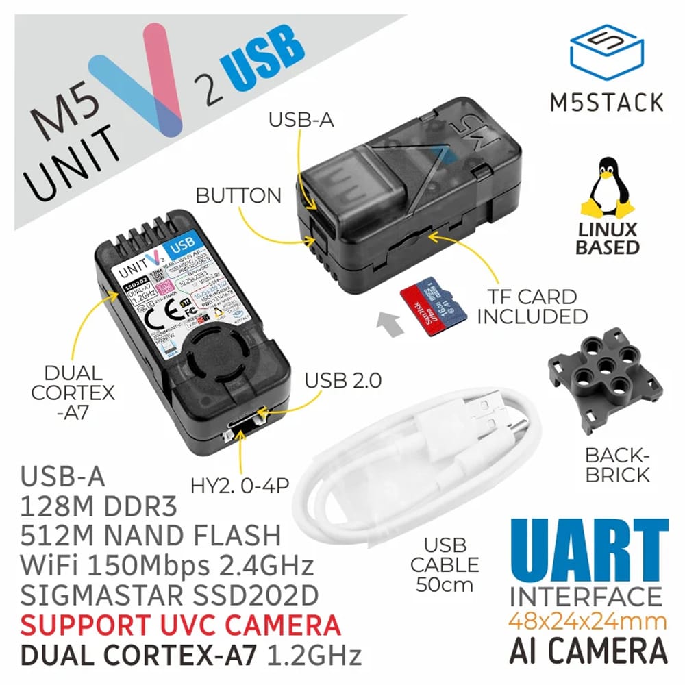M5Stack UnitV2 USB Version without Camera by M5Stack - The Pi Hut