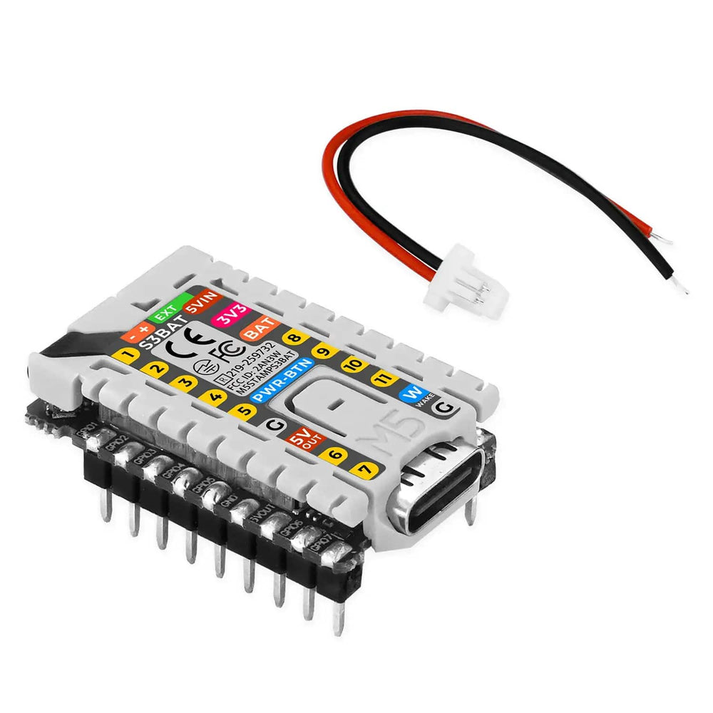 M5Stamp-S3 BAT Module (with 2.54mm Header Pins) by M5Stack - The Pi Hut