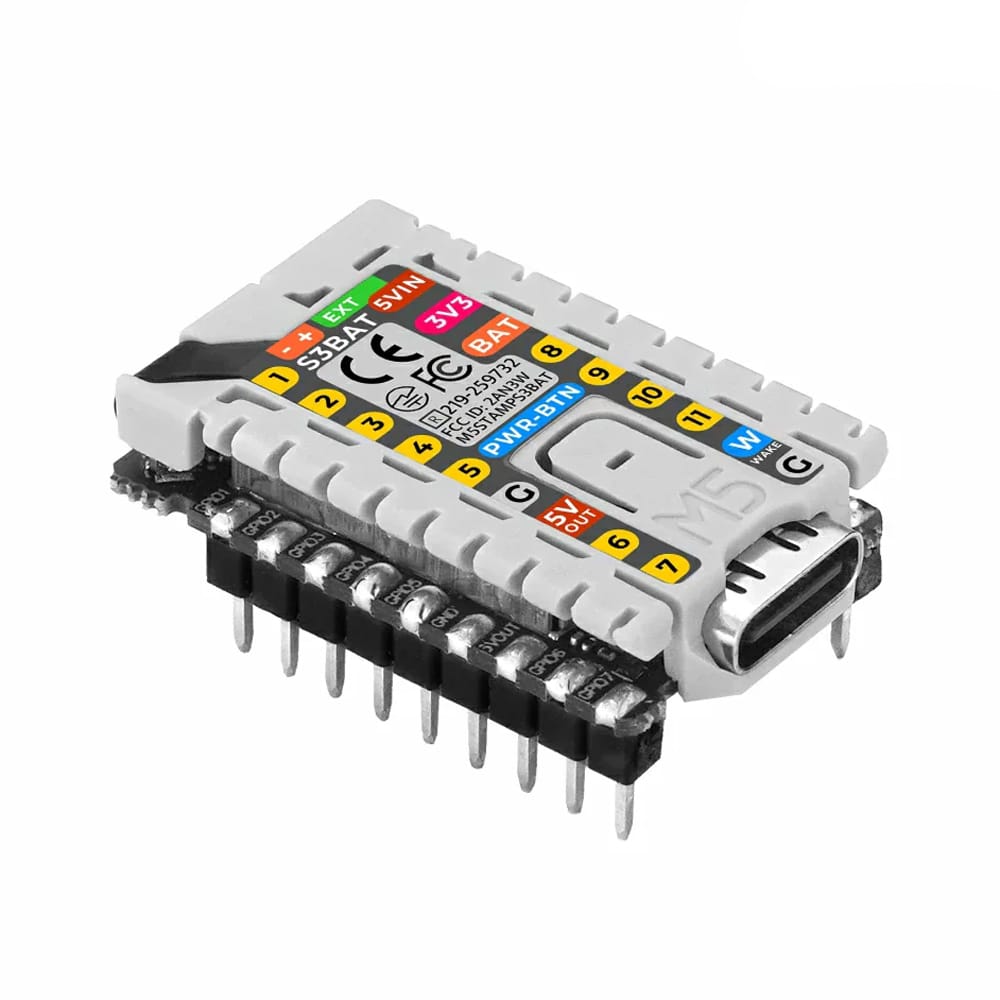 M5StampS3 BAT Module with 2.54 Header Pin by M5Stack - The Pi Hut