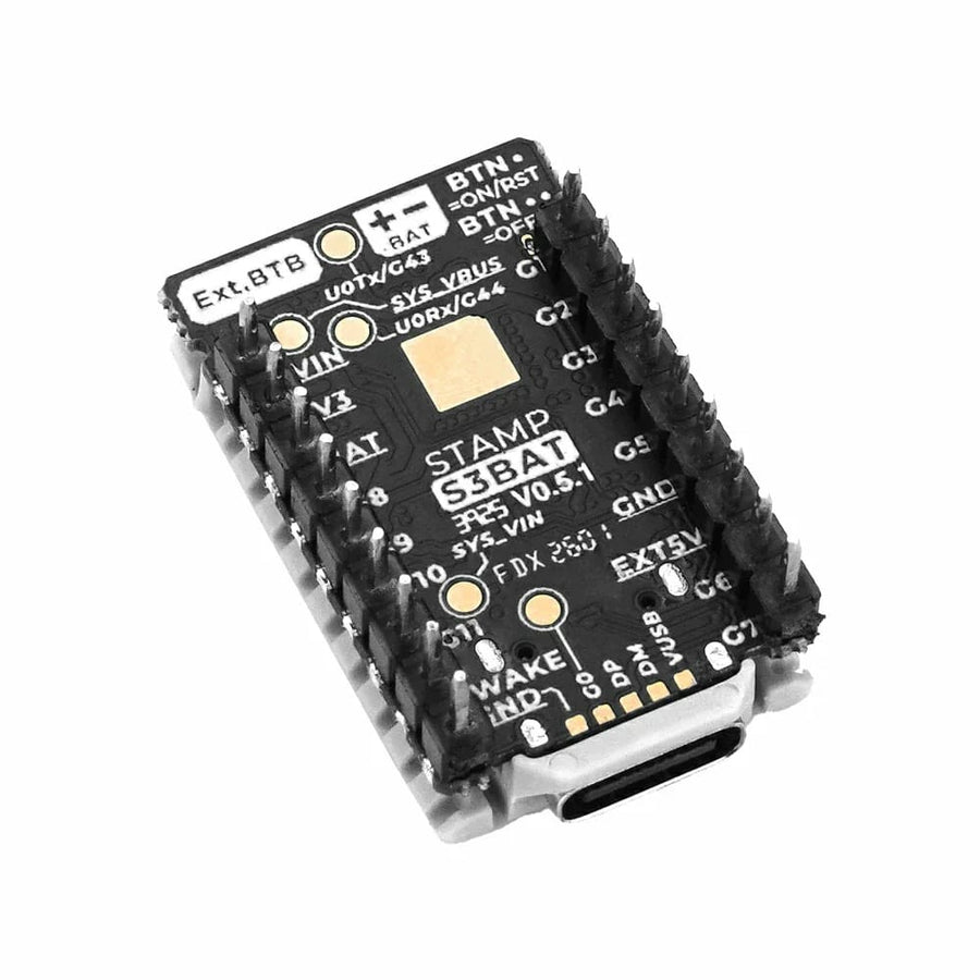 M5Stamp-S3 BAT Module (with 2.54mm Header Pins) - The Pi Hut