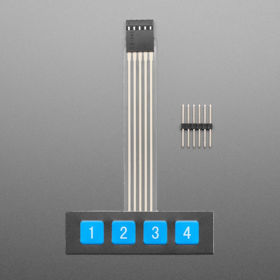 Membrane 1x4 Keypad by Adafruit - The Pi Hut