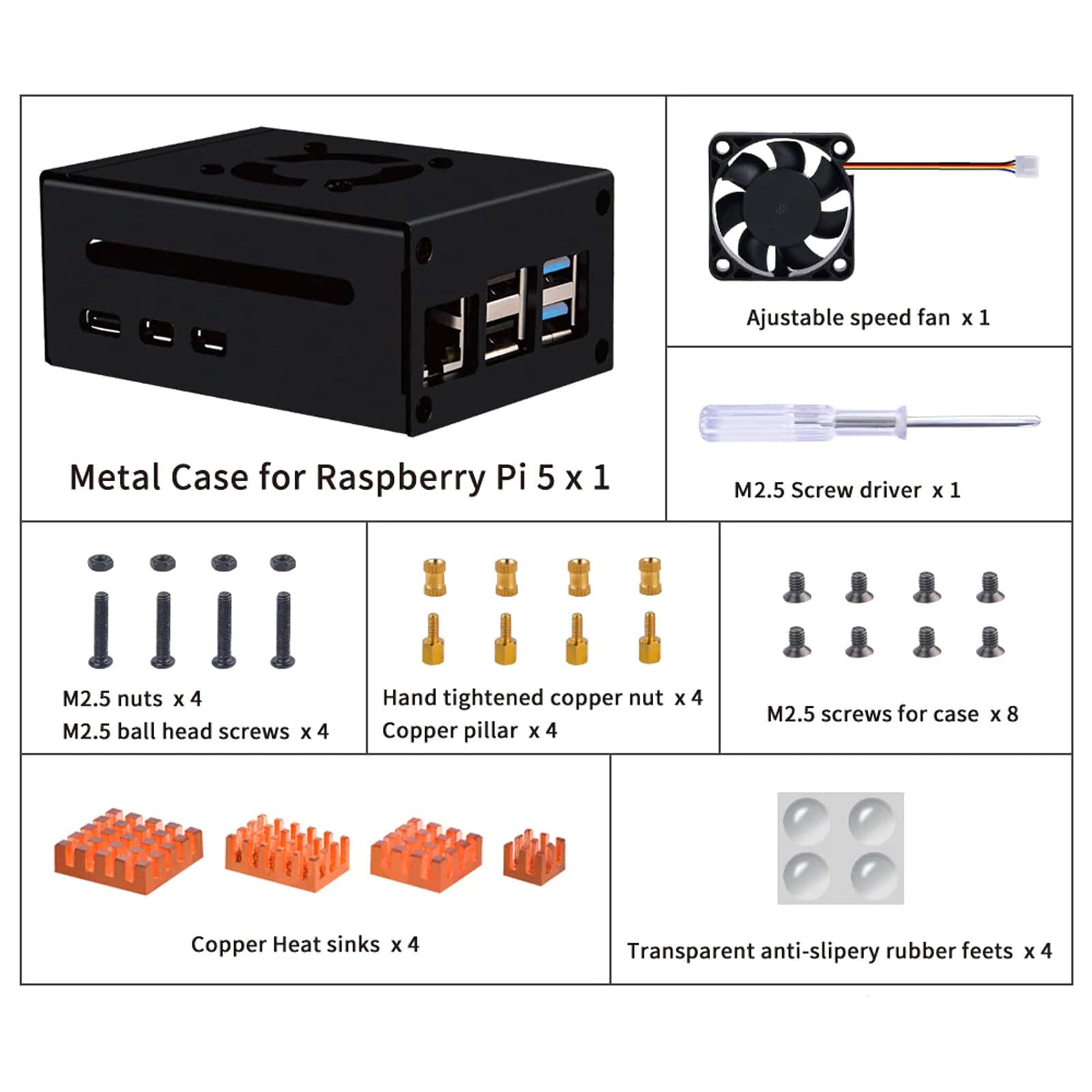 Metal Case with 40mm Cooling Fan for Raspberry Pi 5 - The Pi Hut