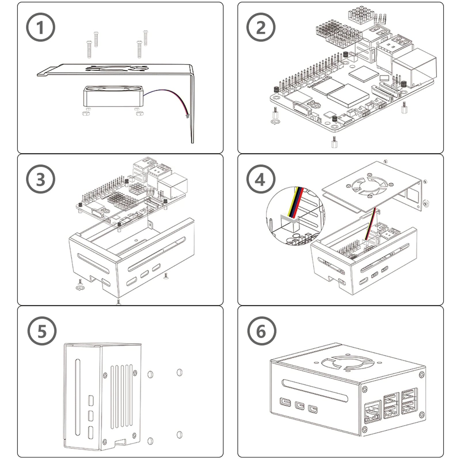 Metal Case with 40mm Cooling Fan for Raspberry Pi 5 - The Pi Hut