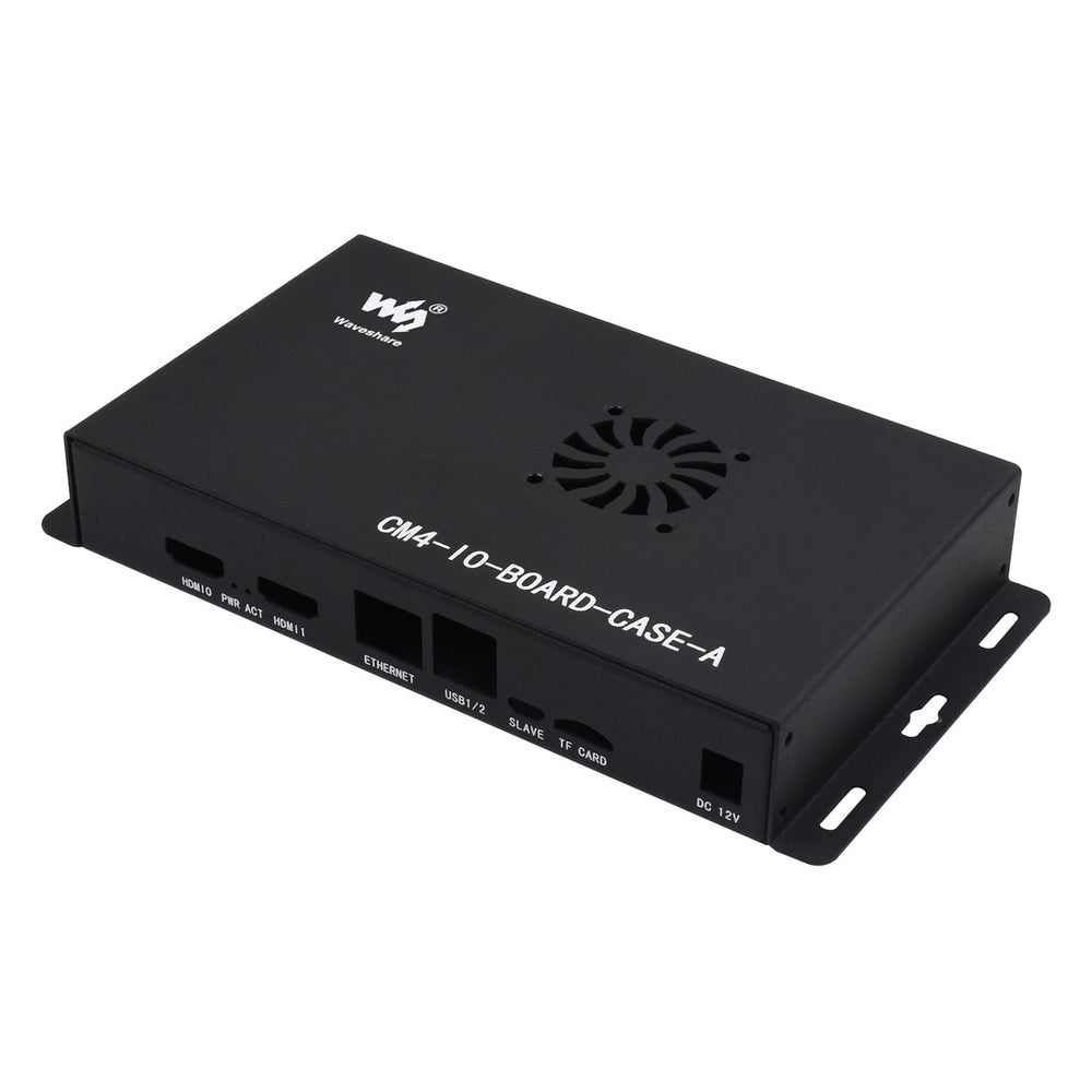 Metal Enclosure for Compute Module 4 IO Board (with Cooling Fan) by Waveshare - The Pi Hut