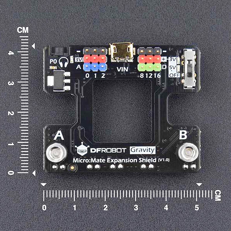 micro:Mate - Mini Expansion Board for micro:bit (Gravity Compatible) - The Pi Hut