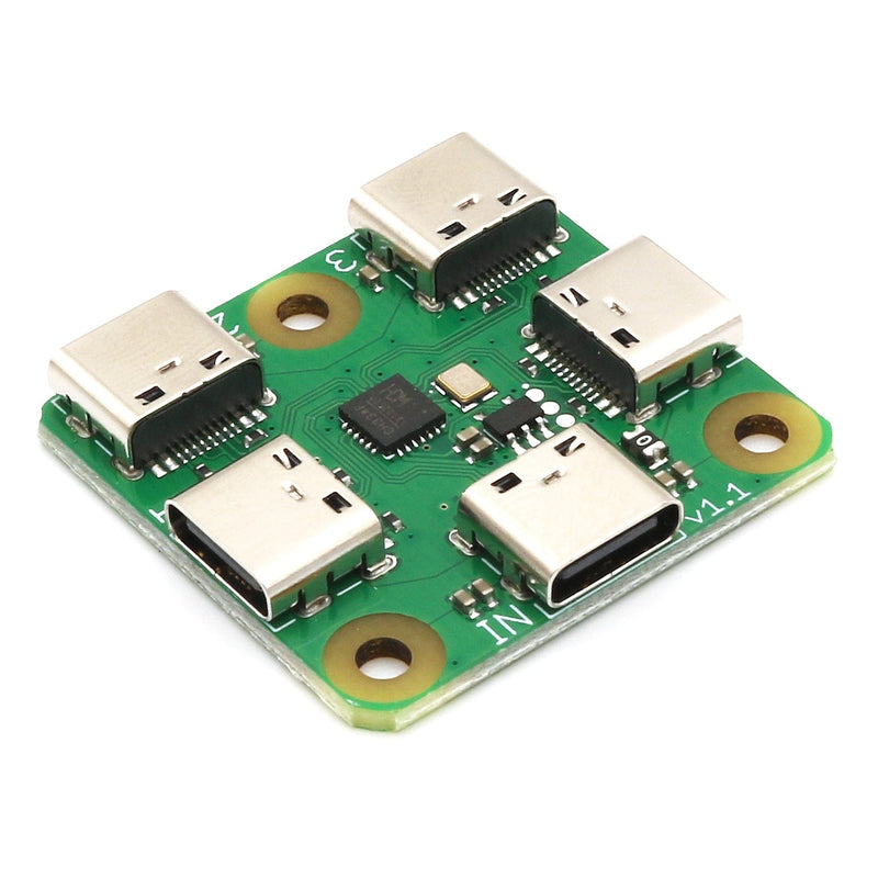 Mini Usb Interface Mini 4-Port USB-C USB 2.0 Hub - The Pi Hut