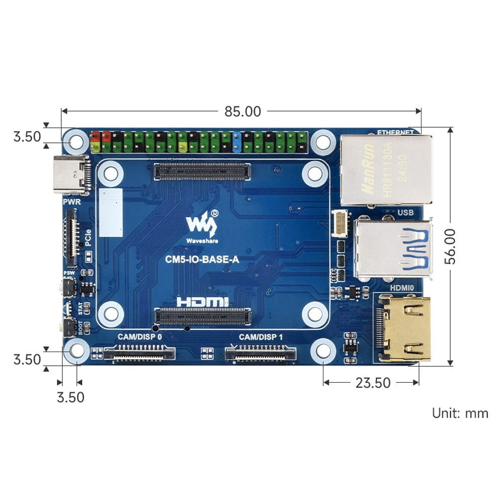Mini Base Board (A) for Raspberry Pi CM5