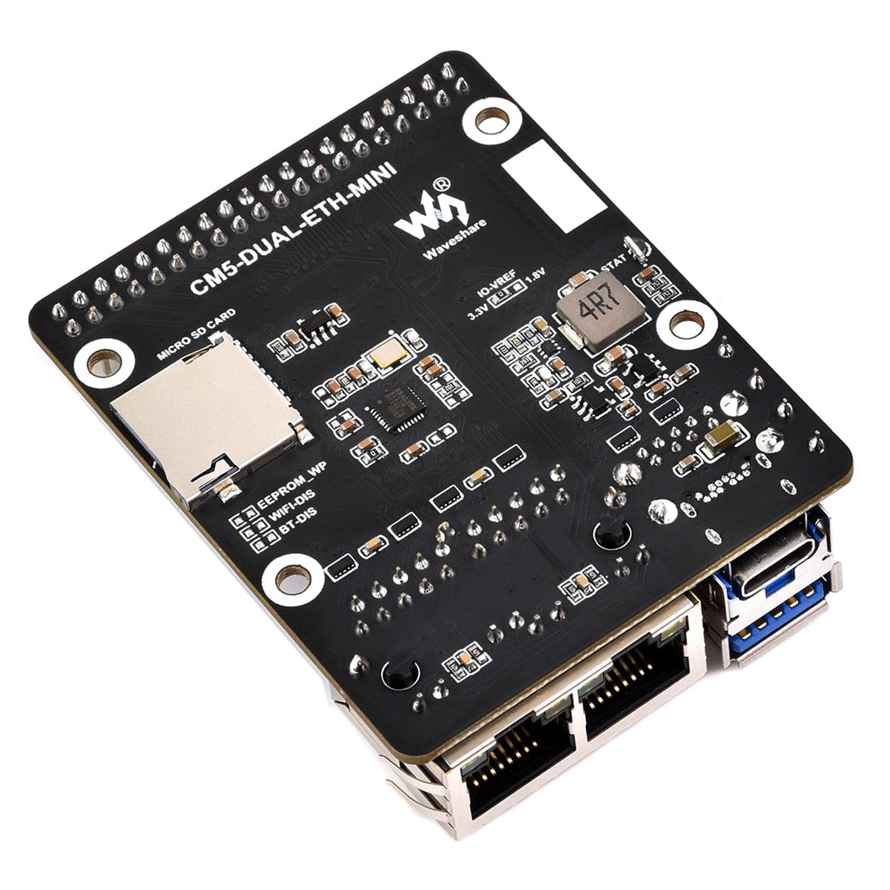 Mini Dual Gigabit Ethernet Base Board for CM5 by Waveshare - The Pi Hut
