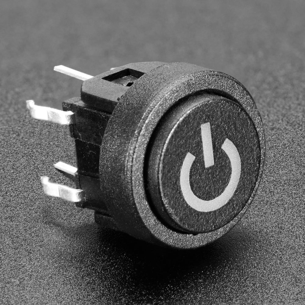 Mini Illuminated Momentary Pushbutton - Red Power Symbol by Adafruit - The Pi Hut