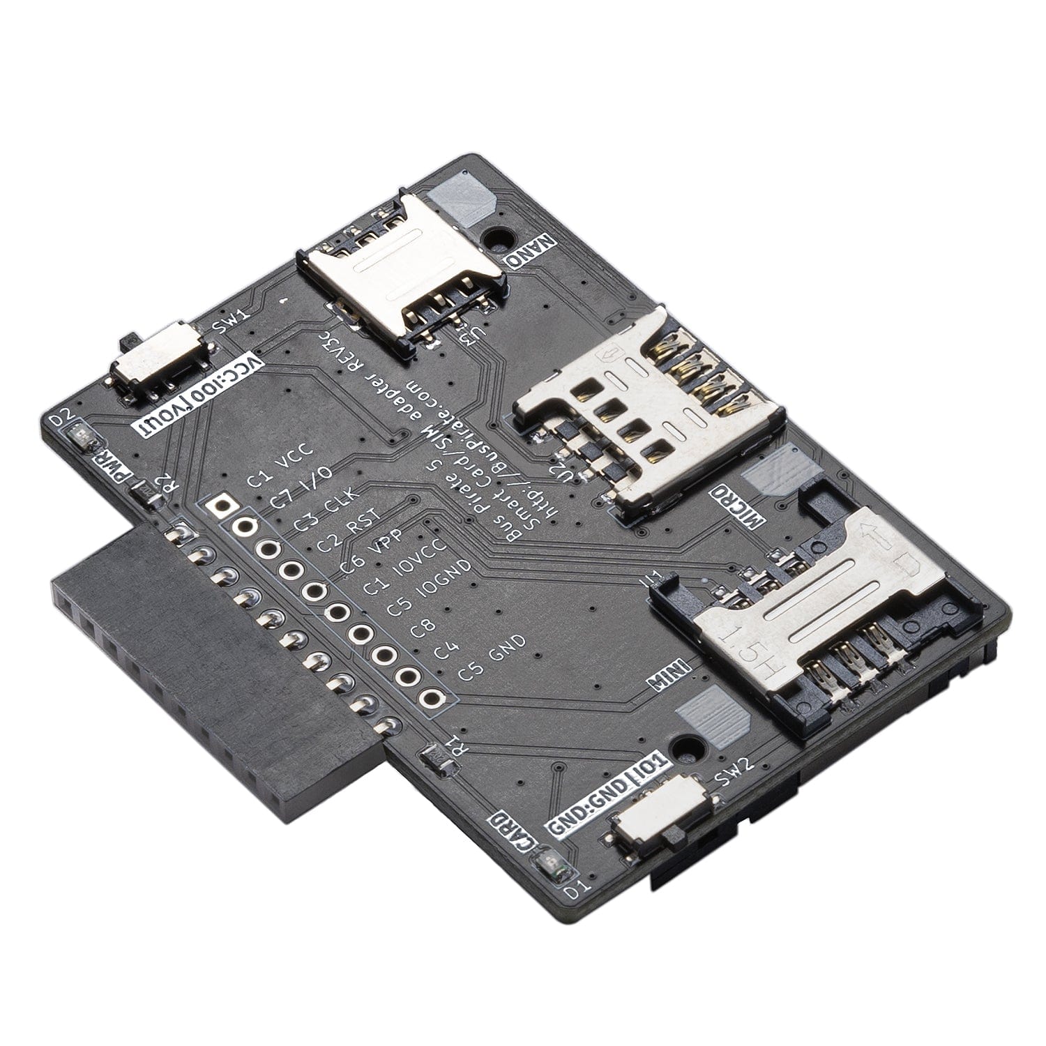 Mini/Micro/Nano SIM and Smart IC Card Adapter for Bus Pirate 5