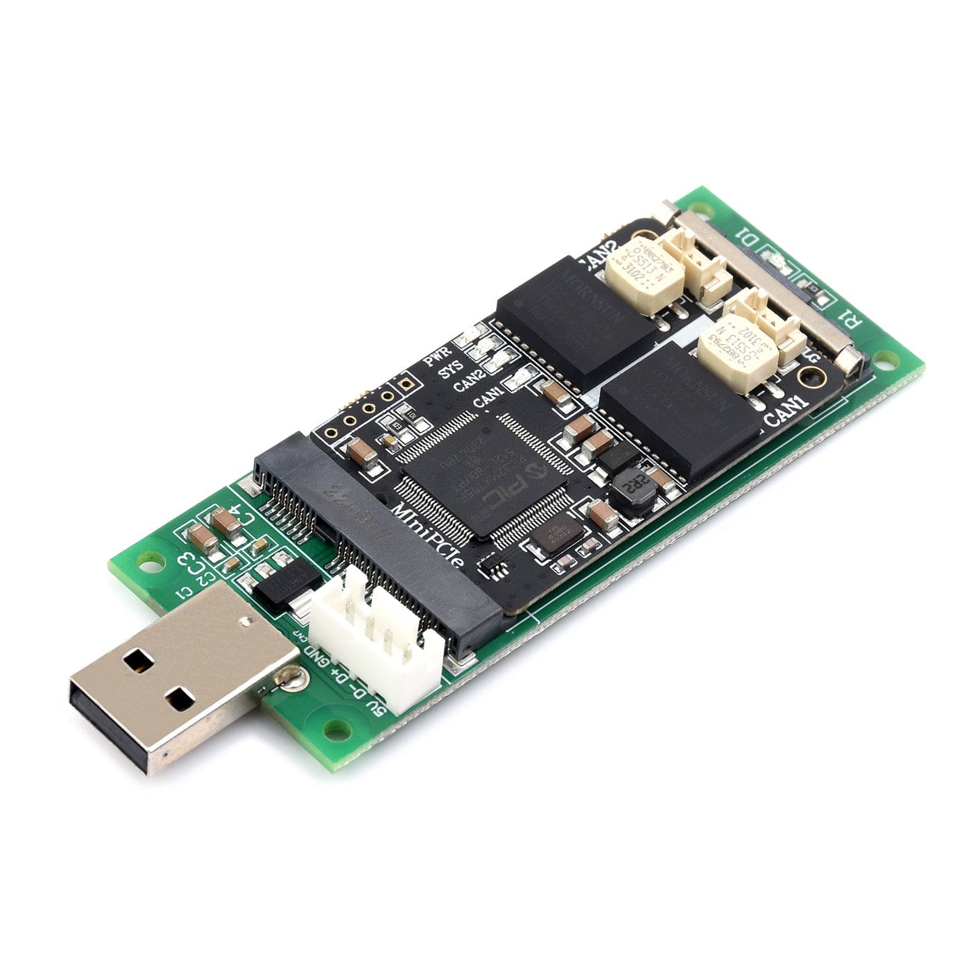 Mini PCIe 2-Channel CAN Card with USB Adapter by Waveshare - The Pi Hut