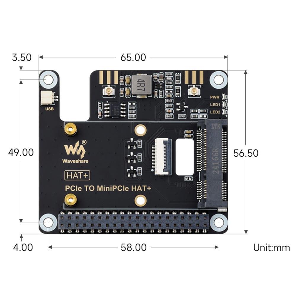 Mini PCIe HAT+ for Raspberry Pi 5 by Waveshare - The Pi Hut