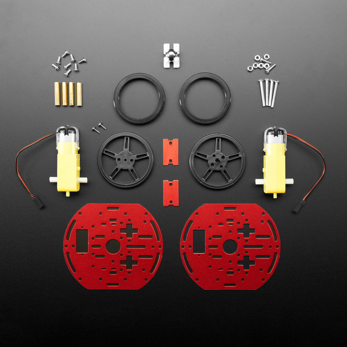 Mini Round Robot Chassis Kit - 2WD with DC Motors by Adafruit - The Pi Hut