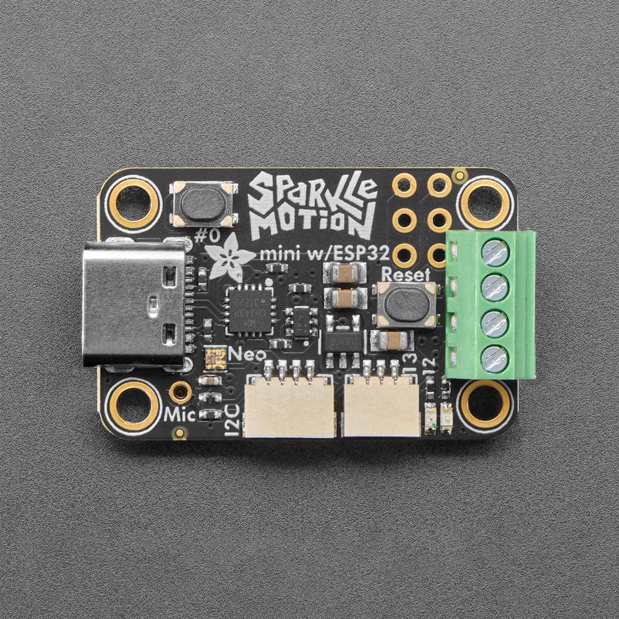 Mini Sparkle Motion with Pre-soldered Terminal Block - ESP32 NeoPixel LED Driver by Adafruit - The Pi Hut
