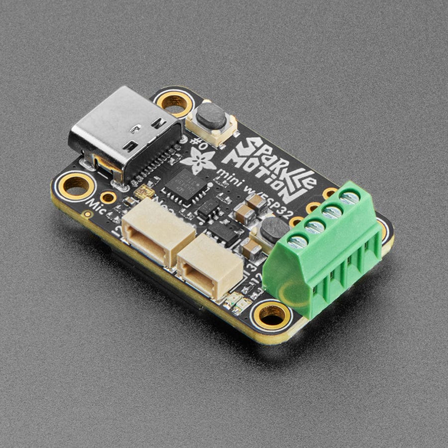 Mini Sparkle Motion with Pre-soldered Terminal Block - ESP32 NeoPixel LED Driver by Adafruit - The Pi Hut