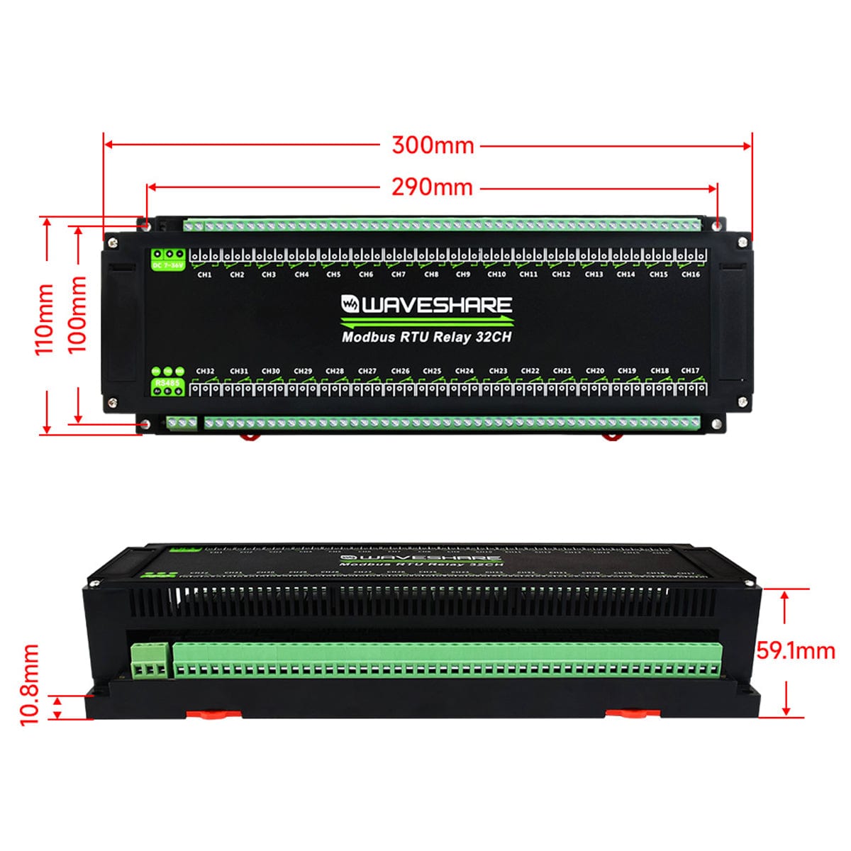 Modbus RTU 32-Channel Relay Module - The Pi Hut