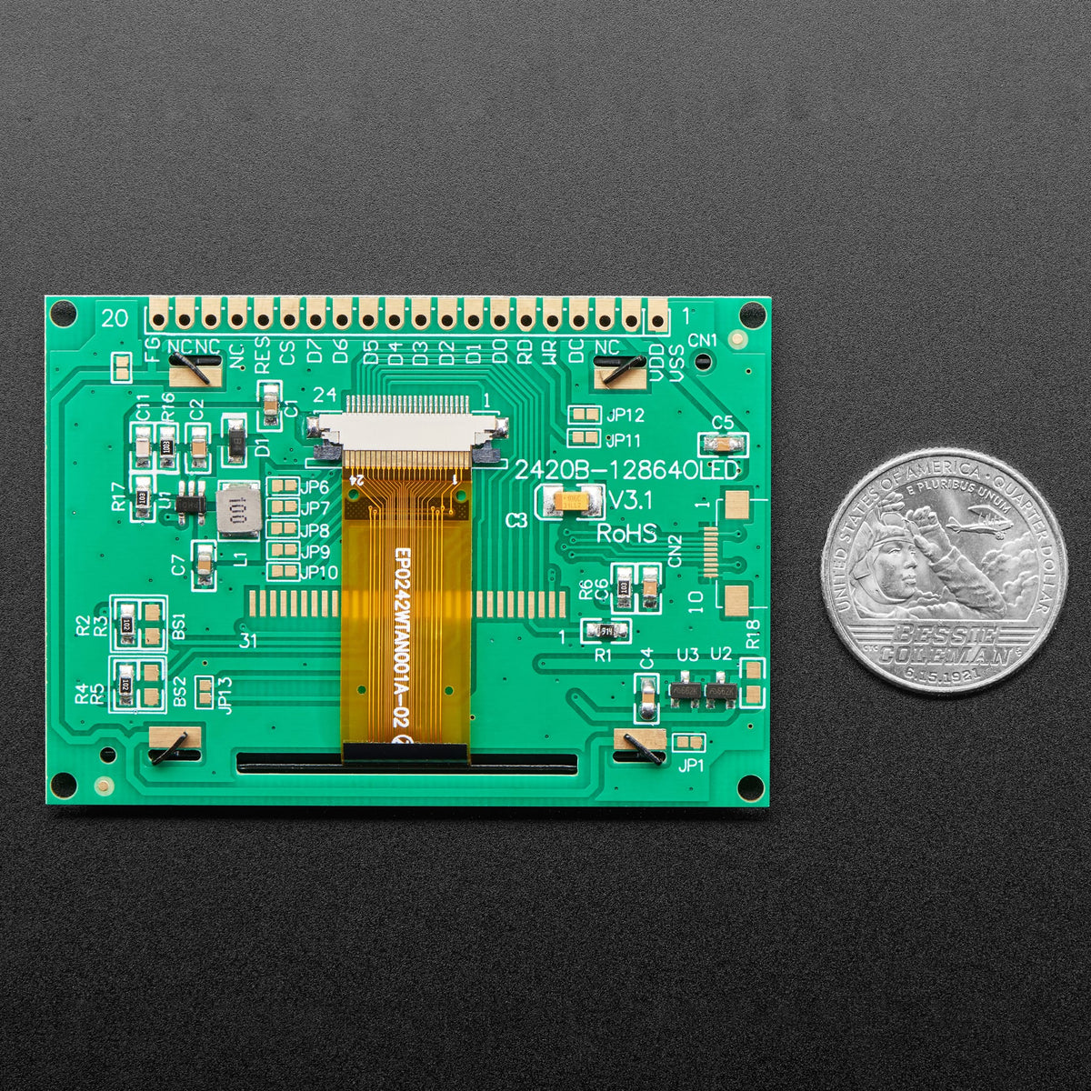 Monochrome 2.42" 128x64 OLED Graphic Display Module Kit by Adafruit - The Pi Hut