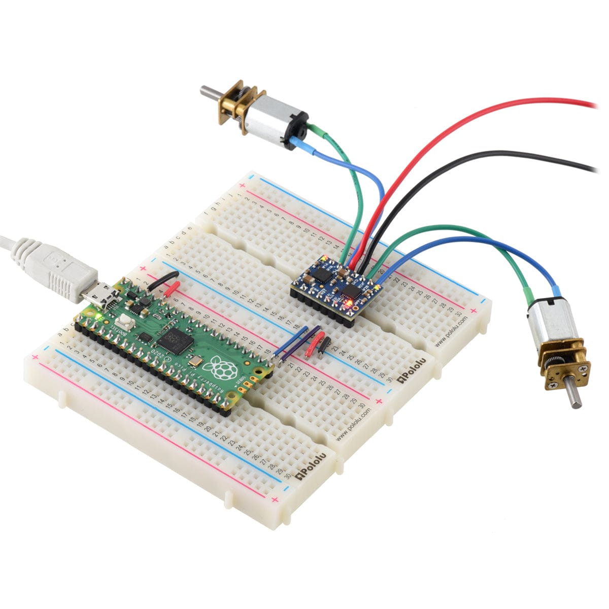 Motoron M2T256 Dual I²C Motor Controller (Pins Pre-soldered) - The Pi Hut