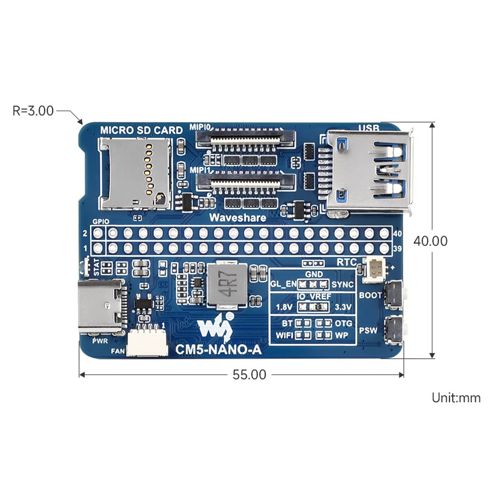 Nano Base Board A for CM5 by Waveshare - The Pi Hut