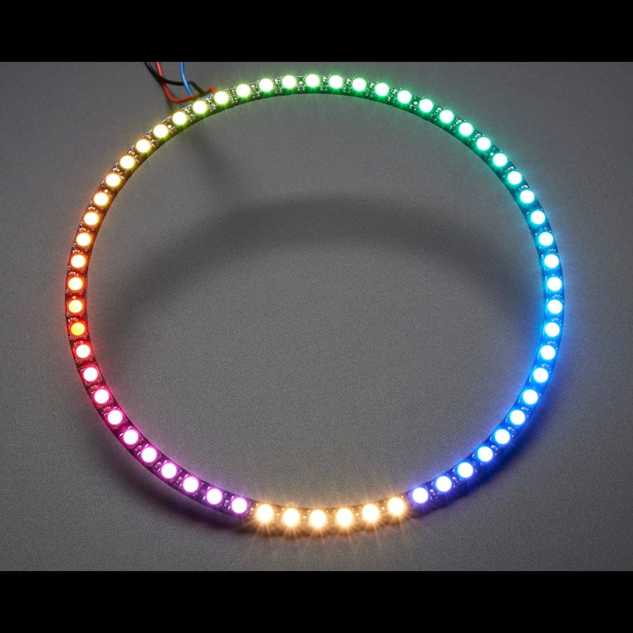 NeoPixel 1/4 60 Ring - 5050 RGBW LED w/ Integrated Drivers (Warm White - 3000K) by Adafruit - The Pi Hut