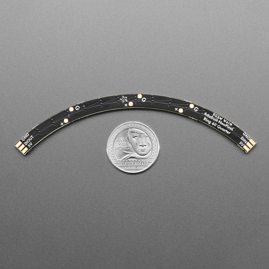 NeoPixel 1/4 60 Ring - 5050 RGBW LED w/ Integrated Drivers (Warm White - 3000K) by Adafruit - The Pi Hut