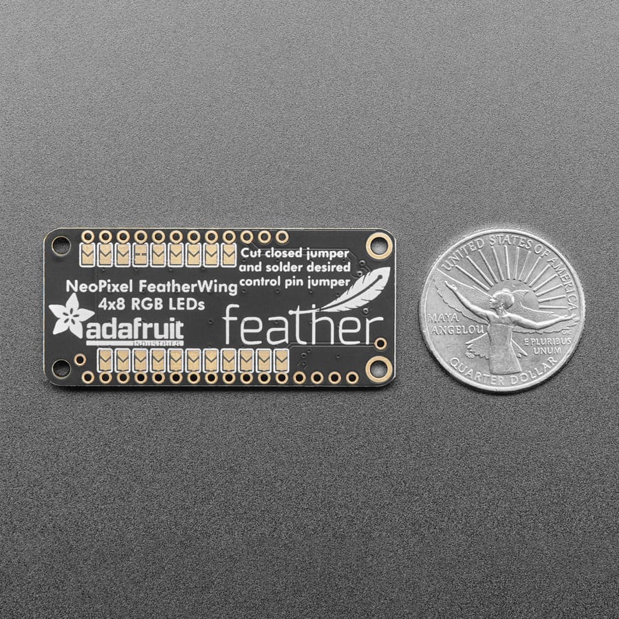 NeoPixel FeatherWing - 4x8 RGB LED Add-on For All Feather Boards by Adafruit - The Pi Hut