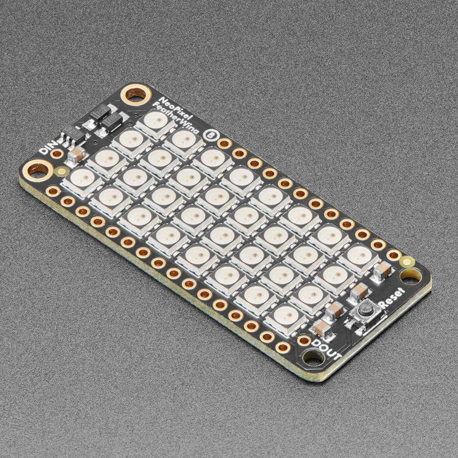 NeoPixel FeatherWing - 4x8 RGB LED Add-on For All Feather Boards by Adafruit - The Pi Hut