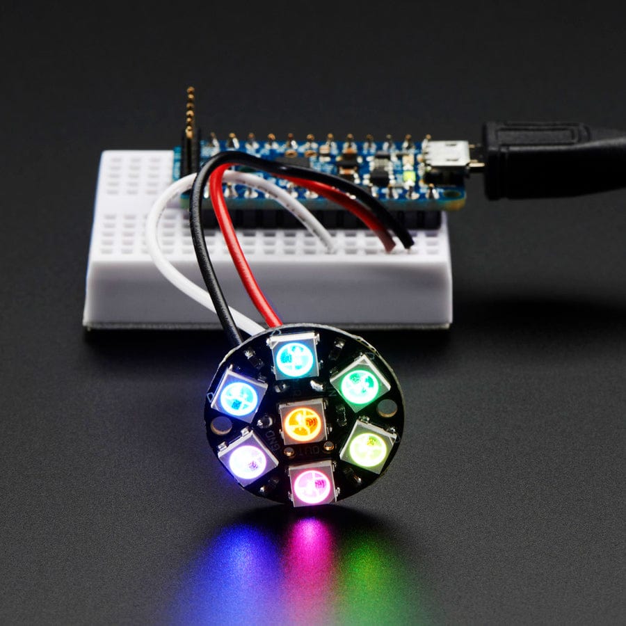 NeoPixel Jewel - 7 x 5050 RGB LED with Integrated Drivers - The Pi Hut