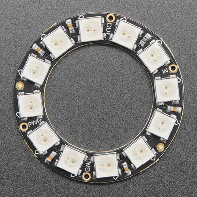 NeoPixel Ring - 12 x 5050 RGB LED with Integrated Drivers | The Pi Hut