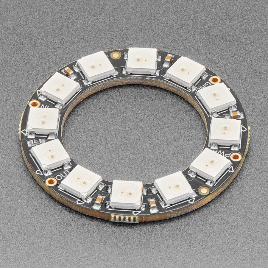 NeoPixel Ring - 12 x 5050 RGB LED with Integrated Drivers - The Pi Hut