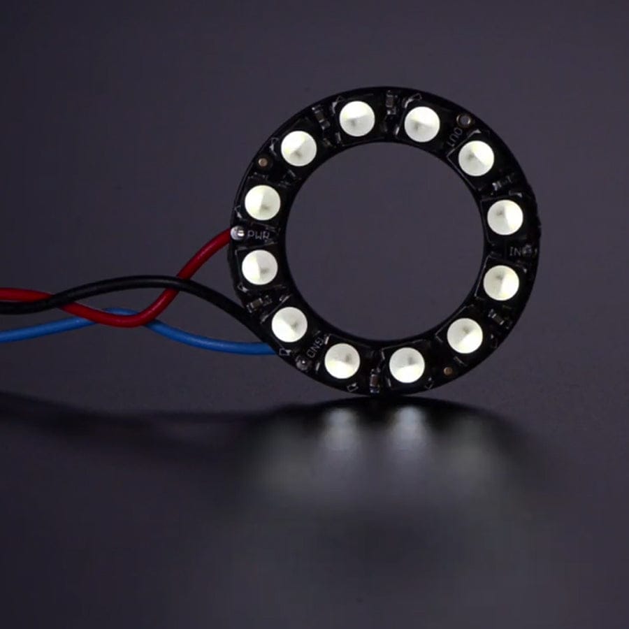 NeoPixel Ring - 12 x 5050 RGBW LEDs w/ Integrated Drivers (Cool White - 6000K) by Adafruit - The Pi Hut