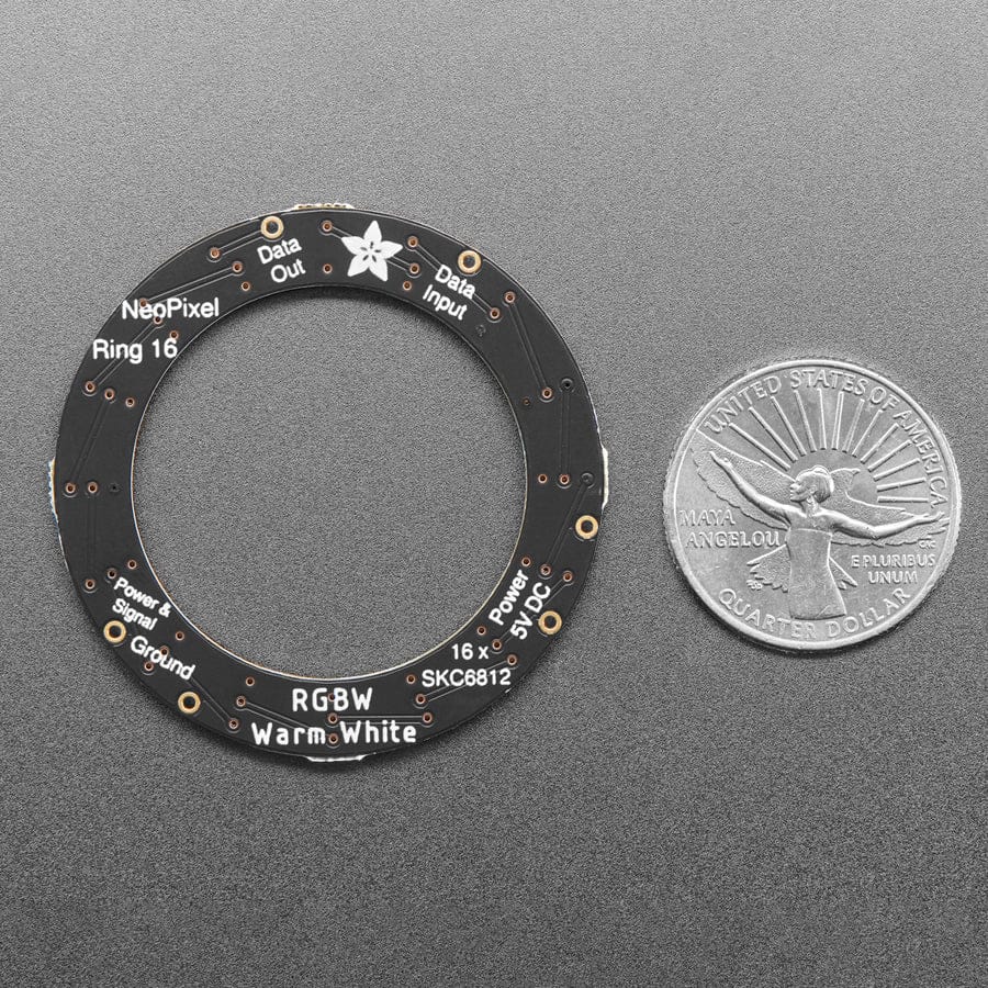 16Bit 5050 SK6812 RGBW LEDs Ring With Integrated Drivers - Natural White