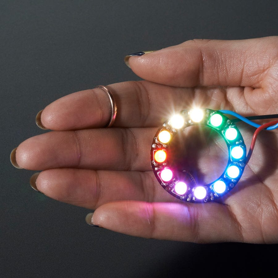 NeoPixel Ring - 12 x 5050 RGBW LEDs w/ Integrated Drivers (Natural White - ~4500K) by Adafruit - The Pi Hut