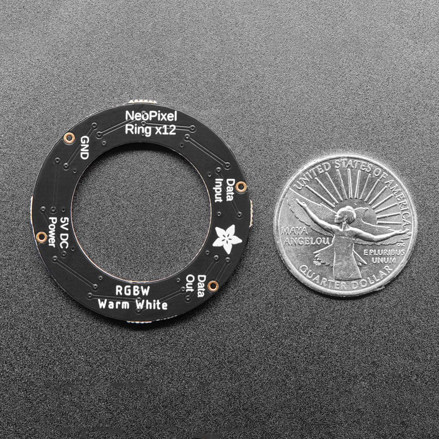 NeoPixel Ring - 12 x 5050 RGBW LEDs w/ Integrated Drivers (Warm White - ~3000K) by Adafruit - The Pi Hut