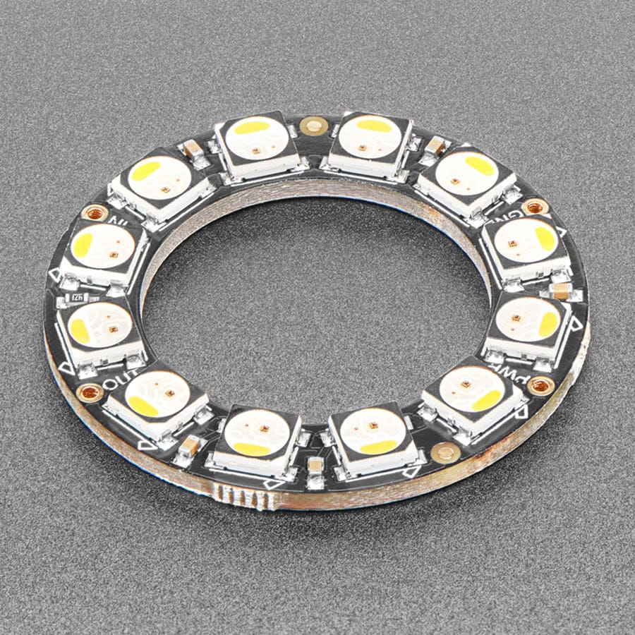 NeoPixel Ring - 12 x 5050 RGBW LEDs w/ Integrated Drivers (Warm White - ~3000K) by Adafruit - The Pi Hut