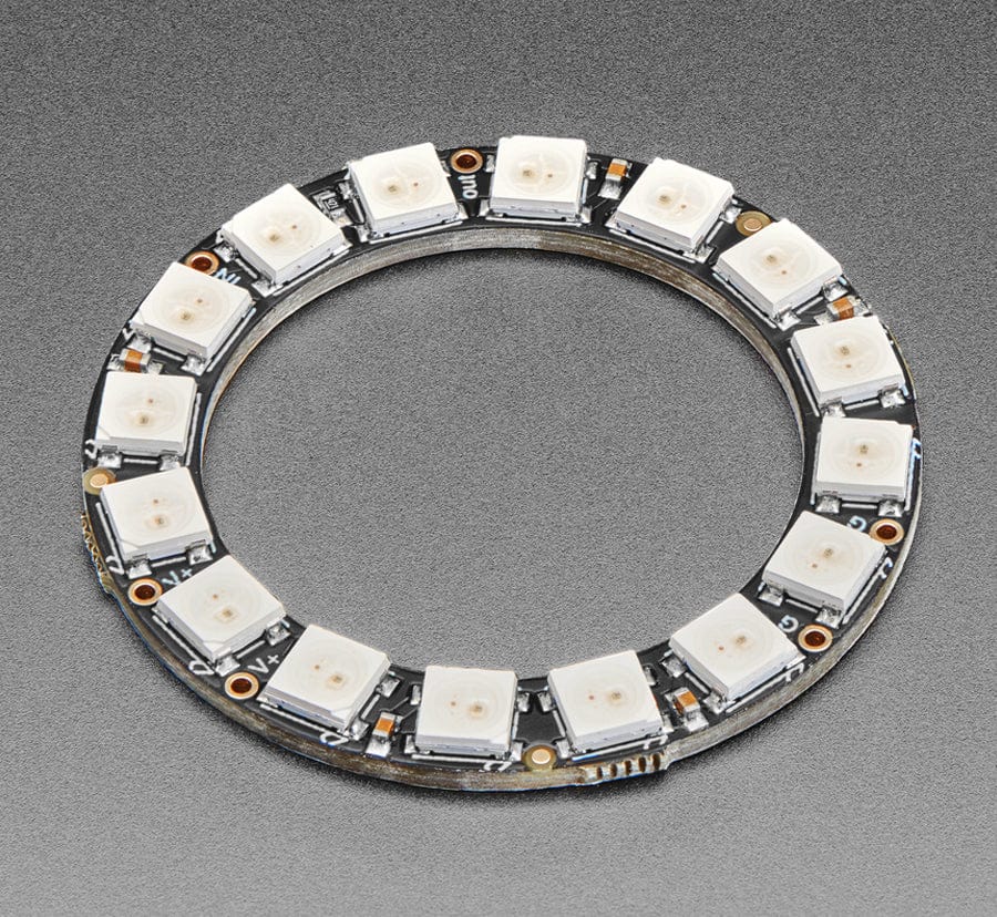 NeoPixel Ring - 16 x 5050 RGB LED with Integrated Drivers - The Pi Hut