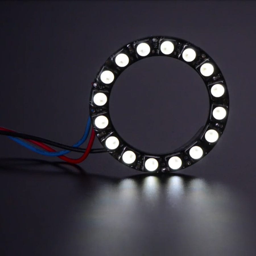 NeoPixel Ring - 16 x 5050 RGBW LEDs w/ Integrated Drivers (Cool White - ~6000K) by Adafruit - The Pi Hut